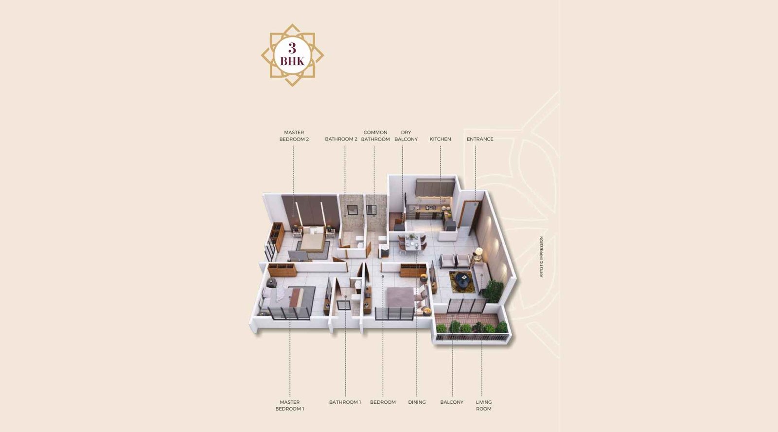 Memar-Elara-3-BHK-Unit-Plan